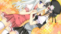White hair red eyes blush long hair anime girls school uniforms 