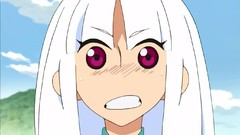 White hair red eyes faces blush Katanagatari Togame