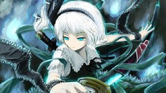 White hair short hair konpaku youmu touhou video games
