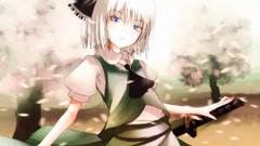 White hair short hair konpaku youmu touhou video games