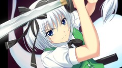 White hair short hair konpaku youmu touhou video games