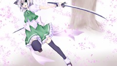 White hair short hair konpaku youmu touhou video games