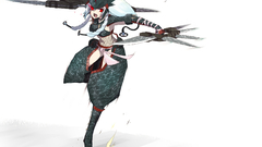 White hair Simple Background