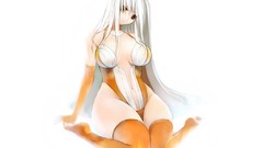 White hair Simple Background