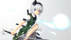 White hair Simple Background