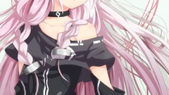 White hair skirts blush pink hair long hair anime girls blue 