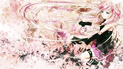 White hair skirts long hair blue eyes braids vocaloid ia thigh 
