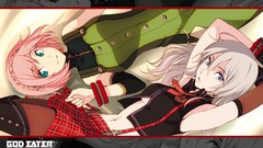 White hair skirts pink hair anime girls blue eyes green eyes 