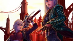 White hair Swords devil may cry anime girls blue eyes dante 