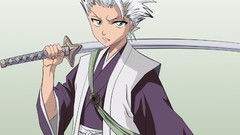 White hair Swords green eyes bleach Captains Hitsugaya Toshiro 