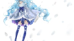 White hatsune miku vocaloid hair ornaments yuki miku Vocaloid 