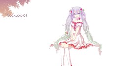 White hatsune miku vocaloid Simple Background