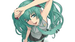 White hatsune miku vocaloid Simple Background