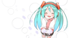 White headphones gloves scarfs anime girls boots hatsune miku 