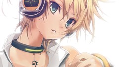 White headphones male vocaloid kagamine len Vocaloid Append