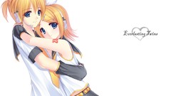 White headphones Manga blondes anime girls blue eyes short hair 