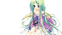 White horns green hair