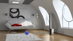 White interior architecture living room