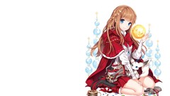 White long hair anime girls blue eyes nardack Simple Background