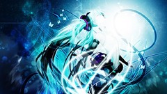 White long hair anime girls hatsune miku vocaloid twintails 