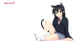 White long hair brown eyes brunettes k - on seifuku nakano 