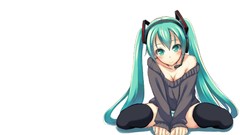 White long hair hatsune miku sora vocaloid underwear panties 