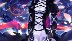 White lotus drawings long hair anime girls yellow eyes touhou 