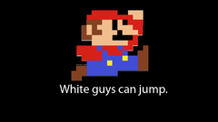 White Mario jumping
