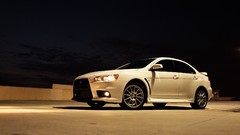 White Mitsubishi Evo