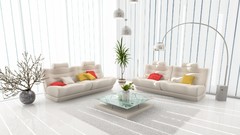 White modern living room