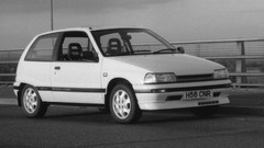 White monochrome daihatsu grayscale hot hatch stock car 