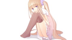 White Nana blondes long hair anime girls blue eyes underwear 