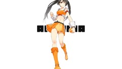 White orange long hair anime girls twintails Miz