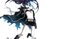 White Photoshop Anime scars boots blue eyes black rock shooter 