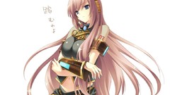 White pink hair long hair anime girls blue eyes vocaloid 