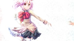 White pink hair school uniforms mahou shoujo madoka magica 