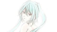 White tears anime girls hatsune miku vocaloid Simple Background 