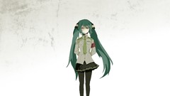 White tie anime girls green eyes hatsune miku vocaloid
