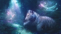 White tiger Tigers blurred forests deviantart digital art 