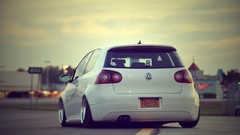 White tuning cars golf Hella Flush