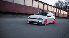 White tuning cars street Volkswagen Golf