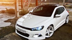 White tuning cars Volkswagen vehicles Scirocco Volkswagen 