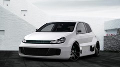 White tuning cars Volkswagen W12 GTI Volkswagen Golf front 