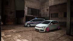White tuning police cars Volkswagen Golf