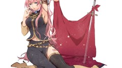 White vocaloid megurine luka Simple Background