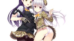 White weapons Anime blush long hair anime girls pantyhose gray 