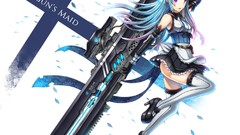 White weapons Guns anime girls maids Gia (artist)