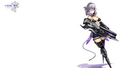 White weapons Guns Anime glasses white background anime girls 