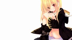 White weapons Shoes Katana Anime red eyes blondes blush anime 