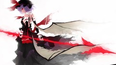 White weapons wings dress hats red eyes gloves spears anime 